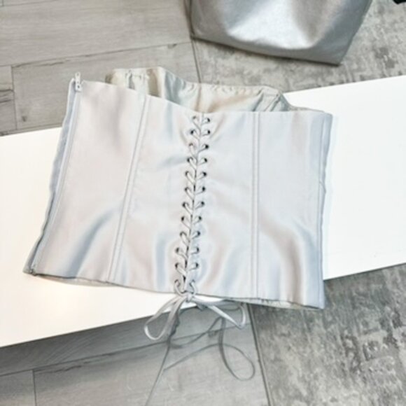 BCBGMaxAzria Accessories - BCBG Satin Silver Corset